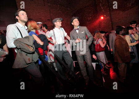 The Blitz Party. A 40s Revival party. 'Run For Shelter a night of Forties Fashion and Frolics On 65th Anniversary of D-Day' Coinciding with the 65th anniversary of D-Day, 6th June 2009 Stock Photo