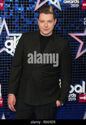 John Newman attends The Global Awards 2019 at the Eventim Hammersmith Apollo in London. Stock Photo