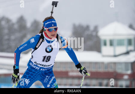 08 March 2019, Sweden, Östersund: Biathlon: world championship, sprint 7, 5 km, women. Nicole Gontier from Italy in action. Photo: Sven Hoppe/dpa Stock Photo