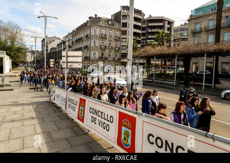 Vigo, Galicia, Spain. 8th Mar, 2019. Protestors on International women's day in Vigo for the fight for equality Credit: Olivier Guiberteau/Alamy Live News Stock Photo