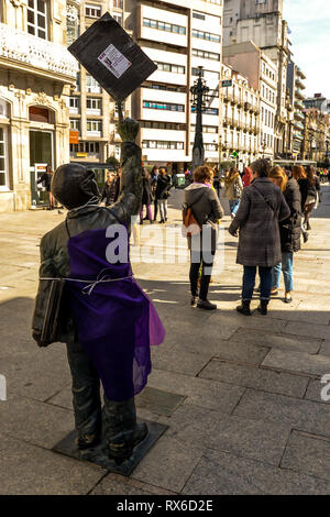 Vigo, Galicia, Spain. 8th Mar, 2019. Protestors on International women's day in Vigo for the fight for equality Credit: Olivier Guiberteau/Alamy Live News Stock Photo