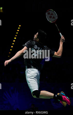 Birmingham, UK. 8th Mar 2019. All England Open Badminton Championships : DAY 3 BIRMINGHAM, ENGLAND - MARCH 8 : GOH V Shem with partner TAN Wee Kiong of MALAYSIA in action during the men's double DAY 3 at the Yonex All England Open Badminton Championships at Arena Birmingham on March 6, 2019 Birmingham, England Credit: PATRICK ANTHONISZ/Alamy Live News Stock Photo
