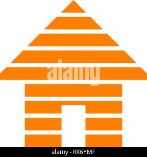 Home symbol icon - orange striped, isolated - vector illustration Stock Vector