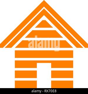 Home symbol icon - orange striped, isolated - vector illustration Stock Vector