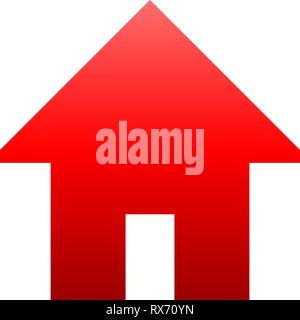 Home symbol icon - red gradient, isolated - vector illustration Stock Vector
