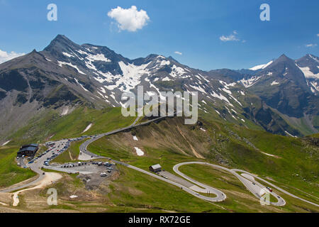 Serpentine curves on the Grossglockner High Alpine Road / Großglockner-Hochalpenstraße, scenic route in Salzburg, Austria Stock Photo