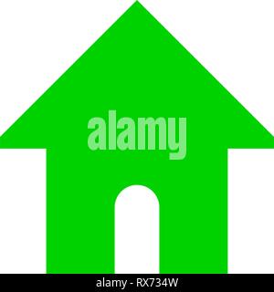 Home symbol icon - green simple, isolated - vector illustration Stock Vector