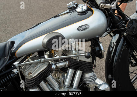 Brough Superior SS80 Motorcycle. Classic British Motorcycle Stock Photo