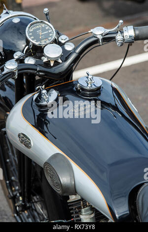 Brough Superior SS80 Motorcycle. Classic British Motorcycle Stock Photo