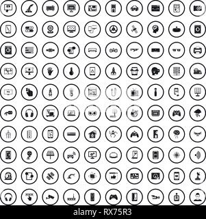 100 software development icons set, simple style  Stock Vector