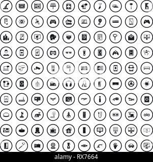 100 software engineering icons set, simple style  Stock Vector