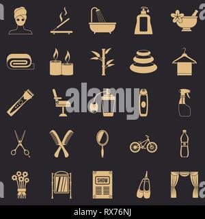 Secular reception icons set, simple style Stock Vector