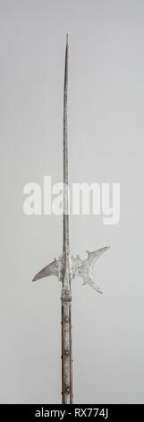 Halberd. German. Date: 1575. Dimensions: L. 213.4 cm (84 in.)  Blade L. 80.6 cm (31 3/4 in.)  Wt. 4 lb. 10 oz. Steel, iron, and wood (oak). Origin: Germany. Museum: The Chicago Art Institute. Stock Photo