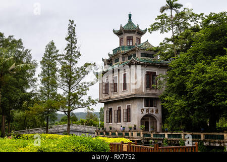 July 2017, Kaiping, China. Yupei Villa in Kaiping Diaolou Li garden complex, near Guangzhou. Built by rich overseas Chinese, these family houses are a Stock Photo