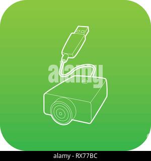 E-cigarette USB cable charge icon, outline style Stock Vector