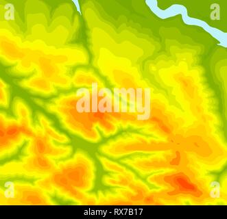 Background of the topographic map. Topographic map lines, contour background. Geographic abstract grid. EPS 10 vector illustration Stock Vector
