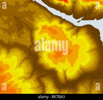 Background of the topographic map. Topographic map lines, contour background. Geographic abstract grid. EPS 10 vector illustration Stock Vector