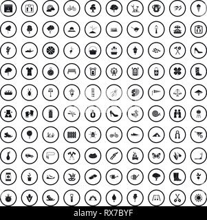 100 spring icons set in simple style  Stock Vector
