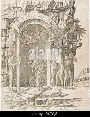 Descent into Limbo. School of Andrea Mantegna; Italian, 1431-1506. Date: 1460-1470. Dimensions: 426 x 340 mm. Engraving on paper. Origin: Italy. Museum: The Chicago Art Institute. Stock Photo