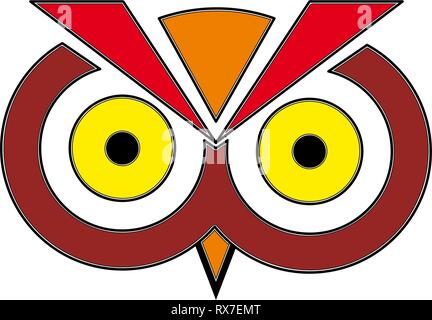Vector sign abstract owl, in linear style Stock Vector