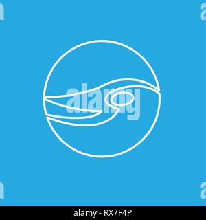 Vector sign abstract swimming in the pool, in linear style Stock Vector