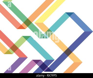 template for design advertising and poster, striped labyrinth on white background. Flat design Stock Vector