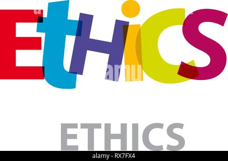 Vector ethics. Broken text Stock Vector