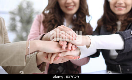closeup of the hands of the business team put together Stock Photo