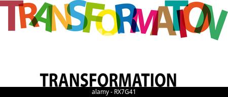 Vector transformation. Broken text Stock Vector