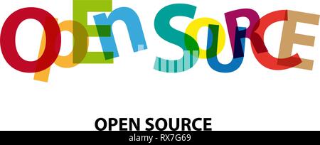 Vector open source. Broken text Stock Vector