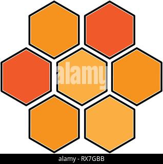 Vector sign abstract beehive, in linear style Stock Vector