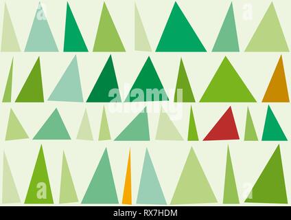 Abstract trees and forest in geometric background, vector illustration with triangles Stock Vector
