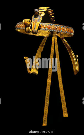 Diadem. Tutankhamun's treasure. Museum of Egyptian Antiquities. Cairo. Egypt. Africa Stock Photo