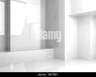 abstract white background architecture glossy room 3d render ...
