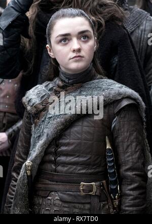 MAISIE WILLIAMS in GAME OF THRONES (2011), directed by DANIEL MINAHAN. Season 8. Credit: HBO / Album Stock Photo