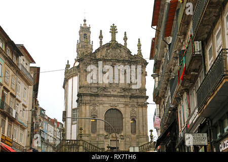 PORTO, PORTUGAL - JUNE 21, 2018: The Clerigos Church (Igreja dos Clerigos) is a Baroque church in the city of Porto in Portugal Stock Photo