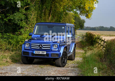 Mercedes-Benz G Wagen parked on a country lane in Yorkshire Stock Photo