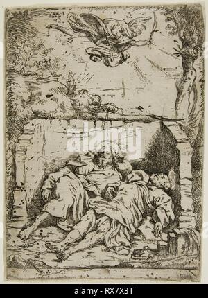 The Bodies of Saints Peter and Paul in the Same Sepulcher. Claude Vignon; French, 1593-1670. Date: 1620. Dimensions: 205 × 146 mm. Etching on paper. Origin: France. Museum: The Chicago Art Institute. Stock Photo