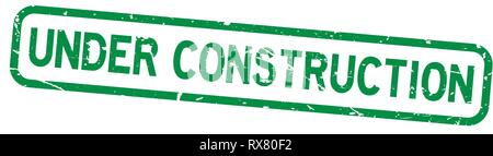 Grunge under construction square rubber seal stamp on white background Stock Vector