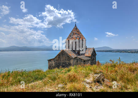 Scenic view of an old Sevanavank church in Sevan,  Armenia. Stock Photo