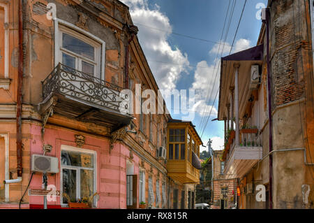 View of Kartlis Deda (Georgian Mother) from Old Tbilisi (Dzveli Tbilisi) in Georgia. Stock Photo