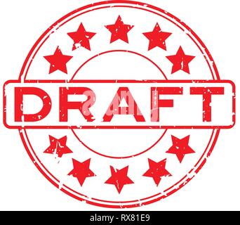 Draft rubber stamp to paper work in office procedures and ...