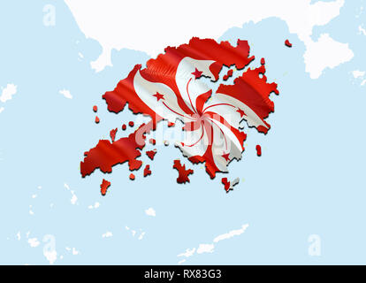 Cùng xem bản đồ Hồng Kông và cờ phấp phới đang tung bay trên trời! Hình ảnh này sẽ khiến bạn cảm thấy hứng thú để khám phá và tìm hiểu về vùng đất này.