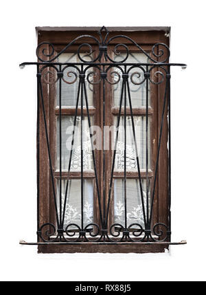 Wooden window isolated on white background Stock Photo - Alamy