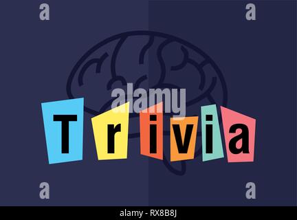 trivia night brain creativity lettering  vector illustration Stock Vector