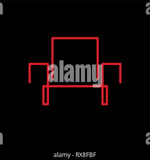 Vector logo, abstract modern armchair on black background Stock Vector