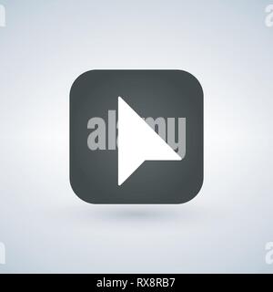 Click vector icon, cursor symbol over application button. Modern, simple flat vector illustration for web site or mobile app Stock Vector