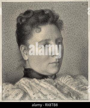 Portrait of Anna Boch. Georges Lemmen; Belgian, 1865-1916. Date: 1894. Dimensions: 340 × 298 mm. Conté crayon on off-white laid paper. Origin: Belgium. Museum: The Chicago Art Institute. Stock Photo