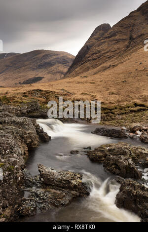 Waterfall on the Road to Loch Etive, Scotland Stock Photo