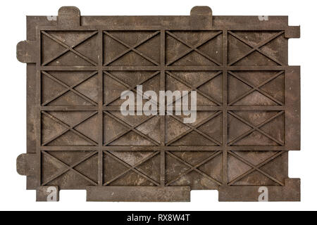 eco-parking paving slabs made of recycled plastic waste isolated on white background Stock Photo